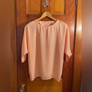 80s peach office blouse